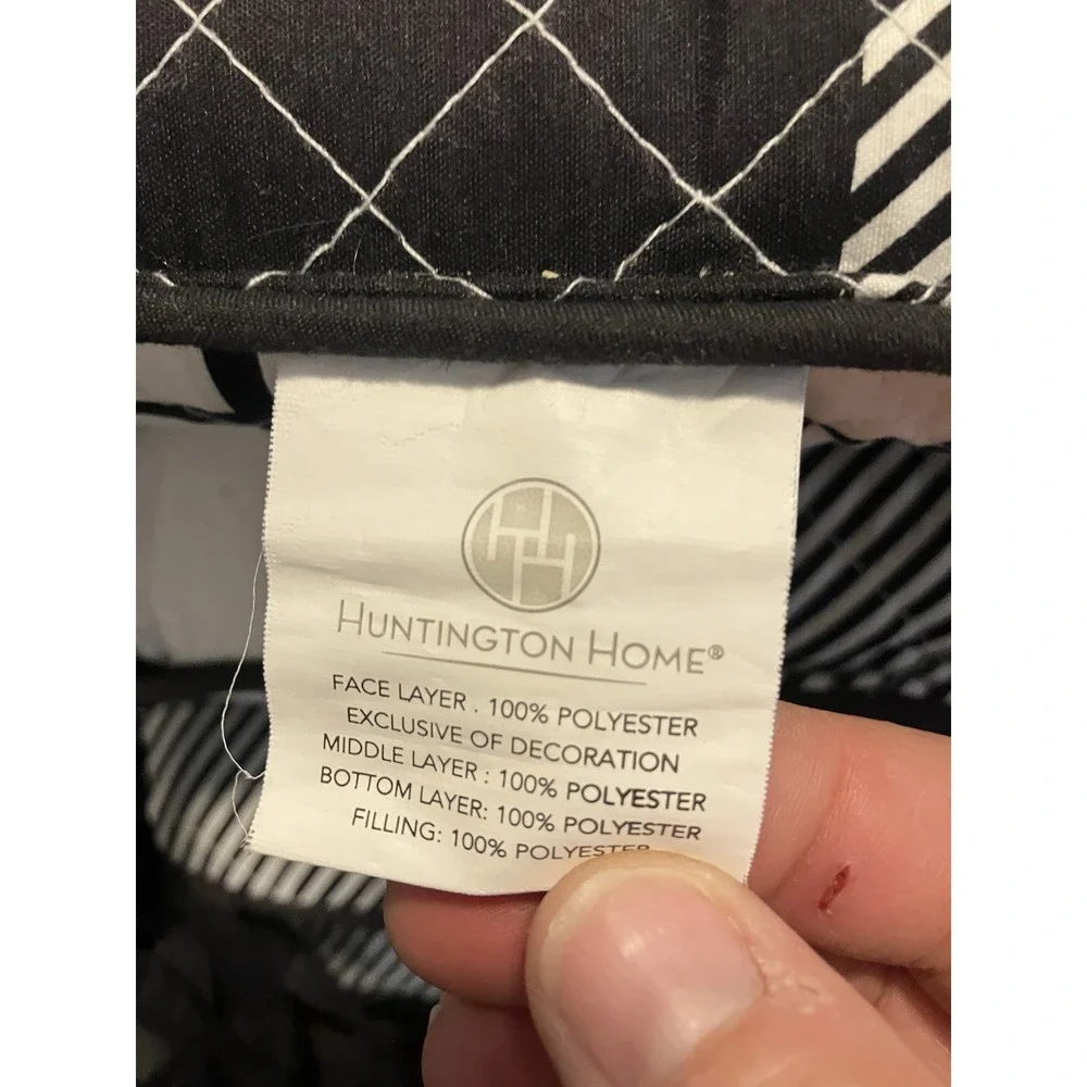 Huntington Home Tufted Dining Chair Cushions (4) Black White Buffalo Check
